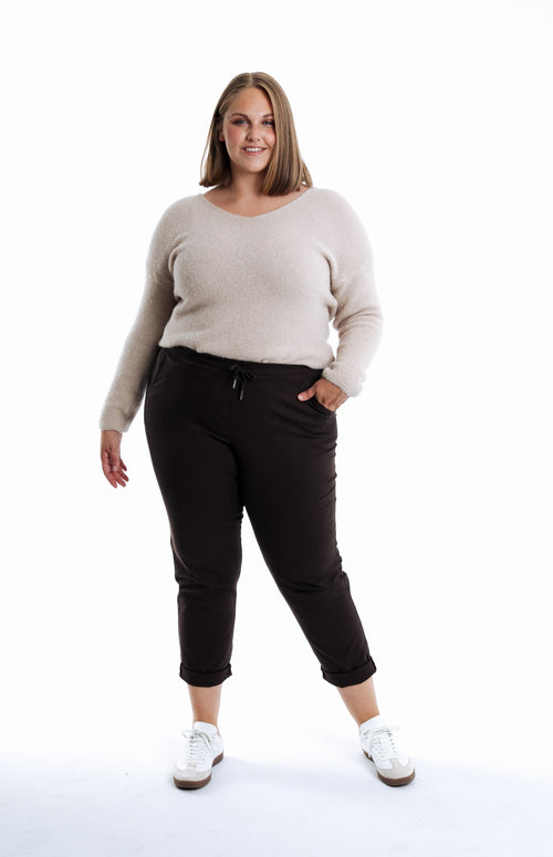 Pantalon chino en coton léger uni-Paprika-1