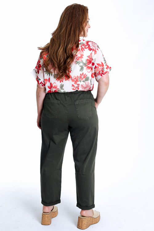 Chino en coton uni-Paprika-2