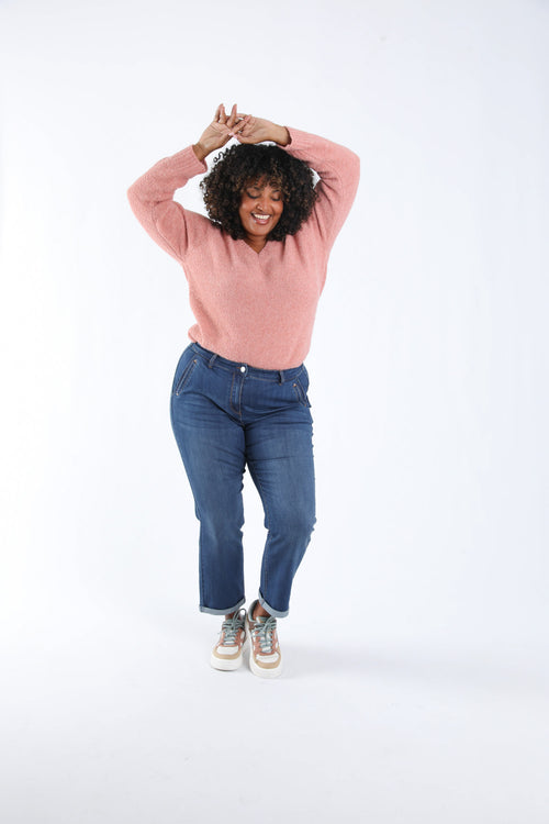 Jeans 7/8 avec revers-Paprika-8