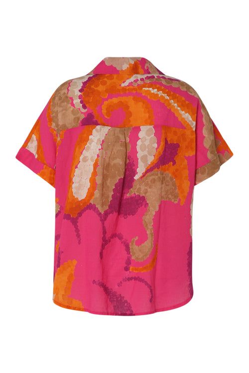 Blouse en coton imprimé floral-Paprika-11