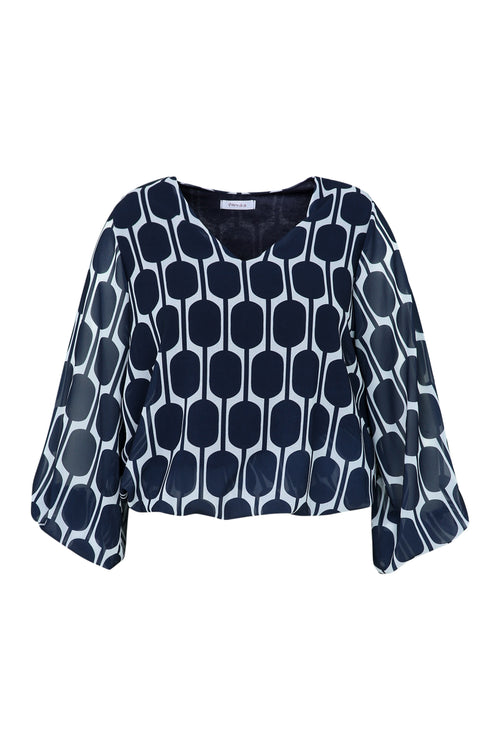 Blouse imprimé graphique-Paprika-10