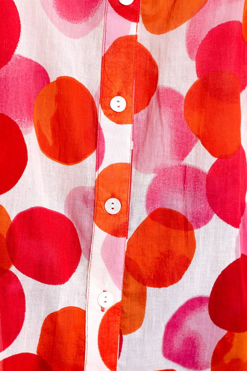 Chemisier en coton imprimé ronds-Paprika-4