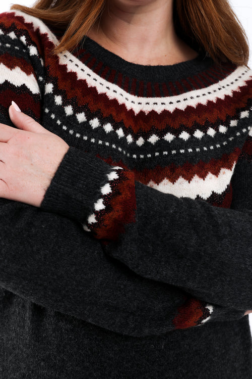 Robe pull motif jacquard-Paprika-4