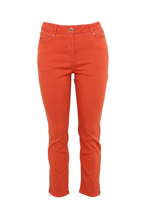 Pantalon Louise 7/8 en coton-Paprika-10
