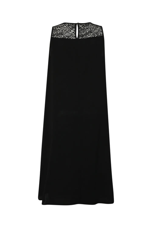 Robe longue unie avec dentelle-Paprika-11