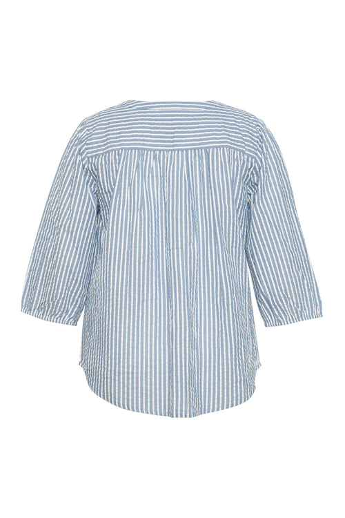 Blouse en coton rayée-Paprika-2