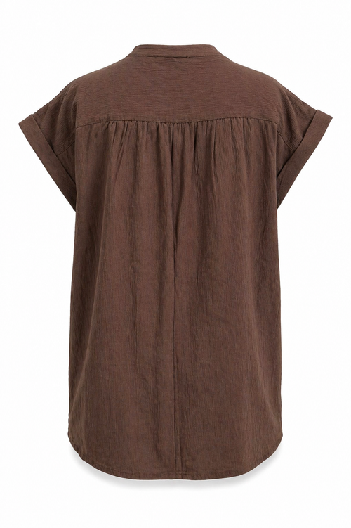 Top en coton uni-Paprika-1