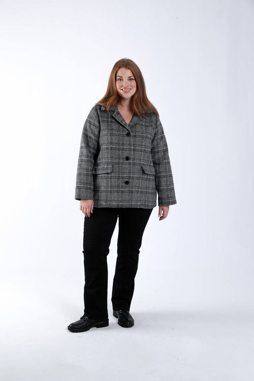 Manteau court à carreaux-Paprika-5