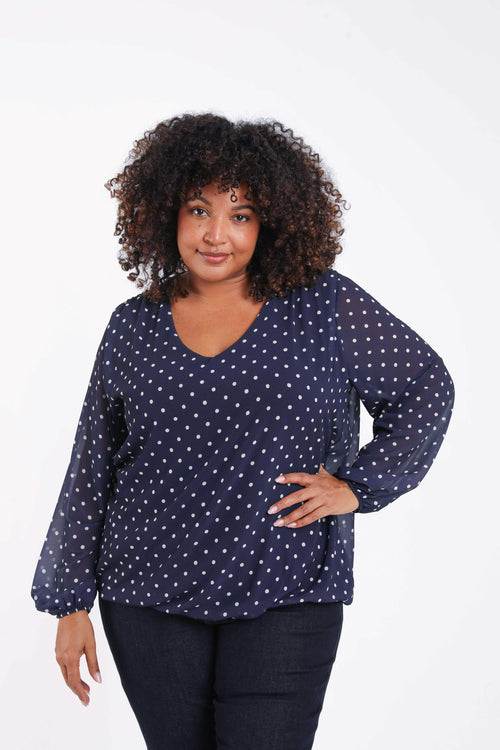 Blouse imprimé pois-Paprika-2