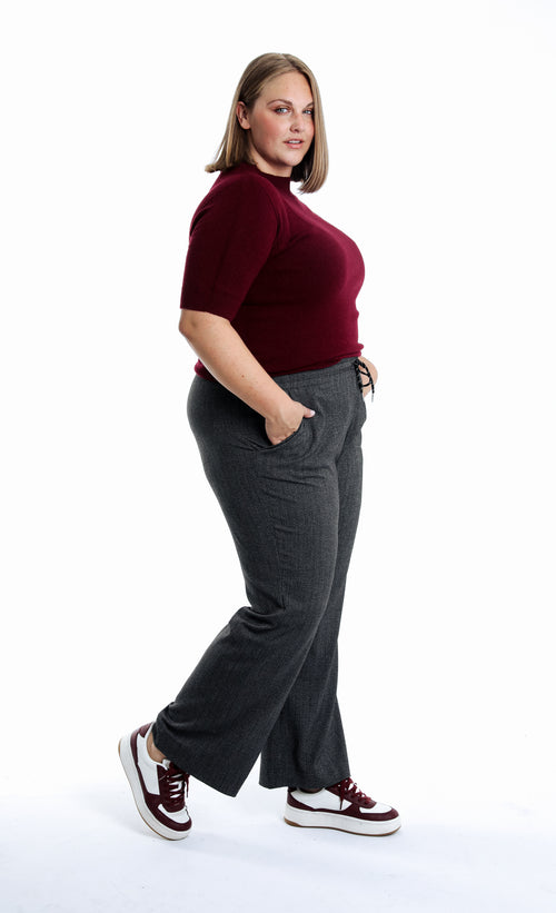 Pantalon chiné large-Paprika-6