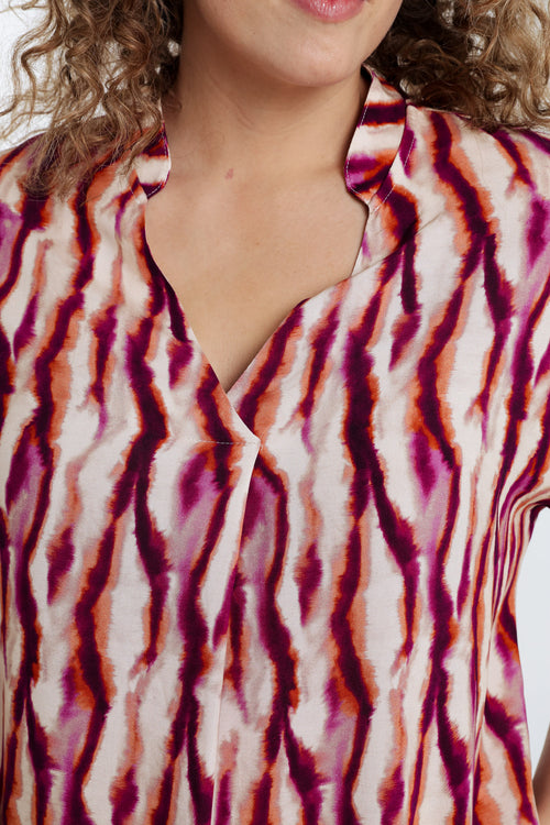 Robe en viscose imprimé ethnique-Paprika-4