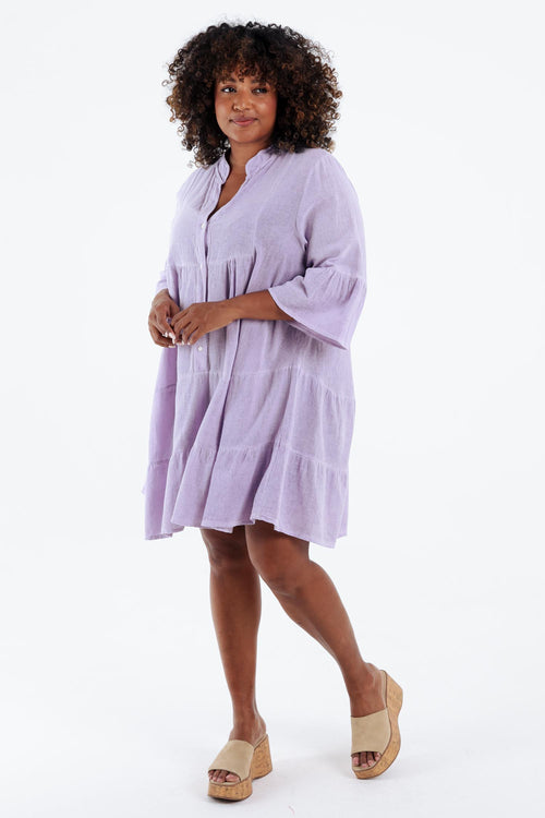 Robe tunique en gaze de coton unie-Paprika-9
