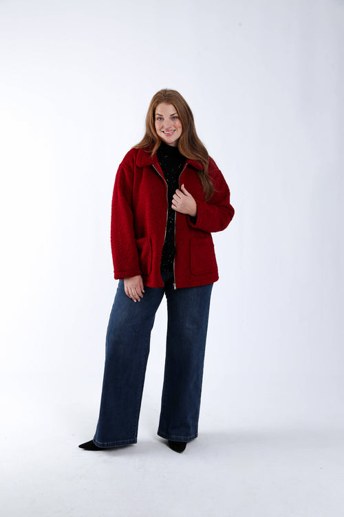 Manteau teddy uni-Paprika-7