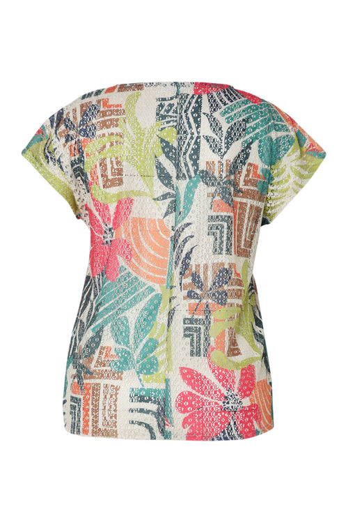 T-shirt imprimé floral-Paprika-11