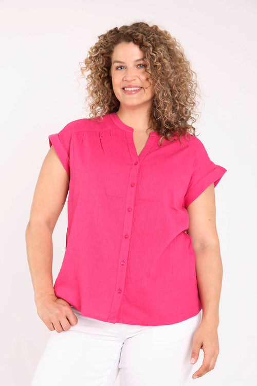 Top en coton uni-Paprika-3