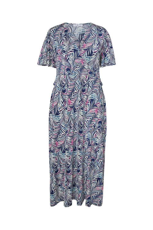 Robe longue imprimé feuillage-Paprika-1
