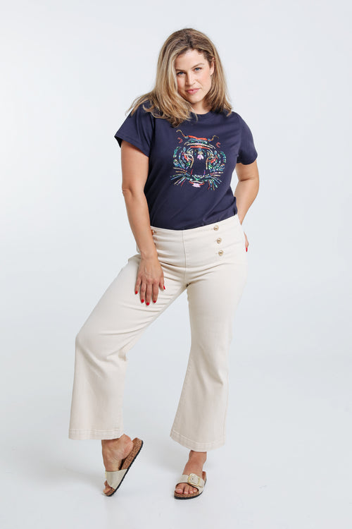 Pantalon Palazzo avec 6 boutons-Paprika-9