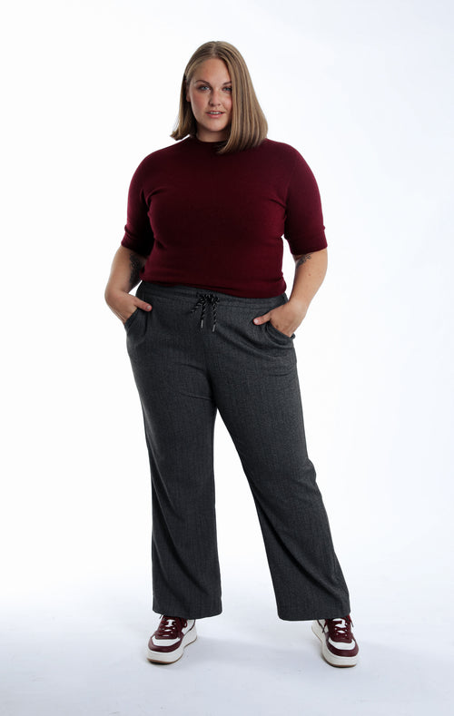 Pantalon chiné large-Paprika-1
