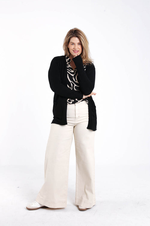 Cardigan fin en viscose uni-Paprika-9