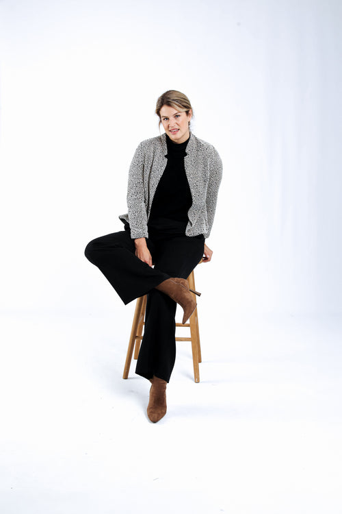 Pull uni avec manches chevrons-Paprika-6