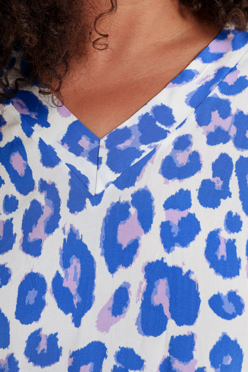 Blouse en viscose imprimé peau de bête-Paprika-6