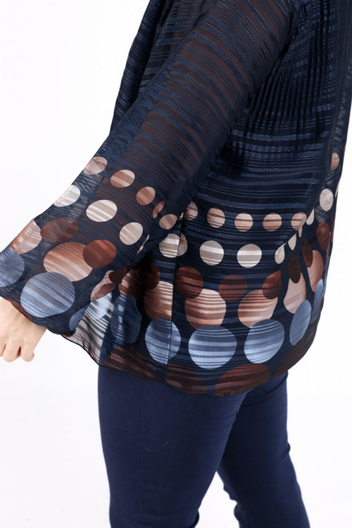 Blouse plissée imprimé ronds-Paprika-1