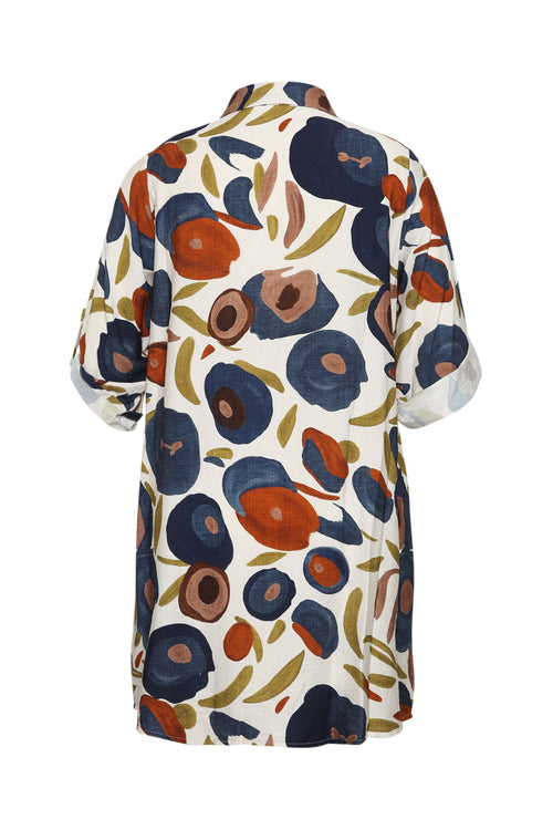 Chemise longue en viscose imprimé coquelicots-Paprika-11