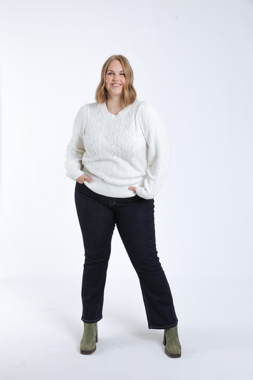 Pull torsades et perles uni-Paprika-9