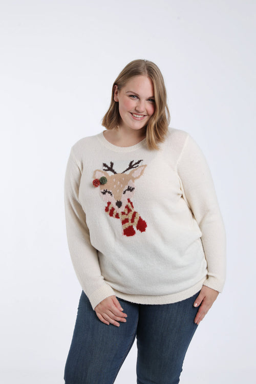 Pull de Noël dessin biche-Paprika-1