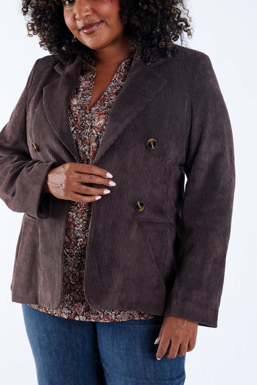 Blazer en velours-Paprika-2