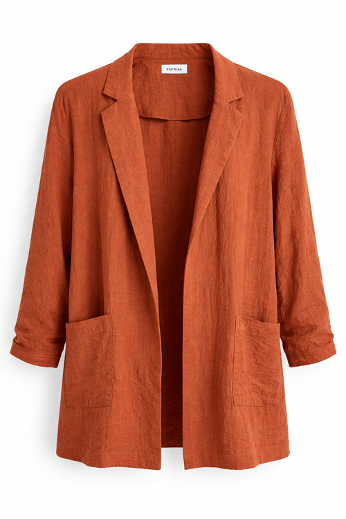 Blazer souple en viscose uni-Paprika-2