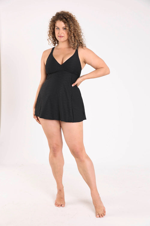 Robe maillot maille relief dessin graphique ton sur ton-Paprika-7