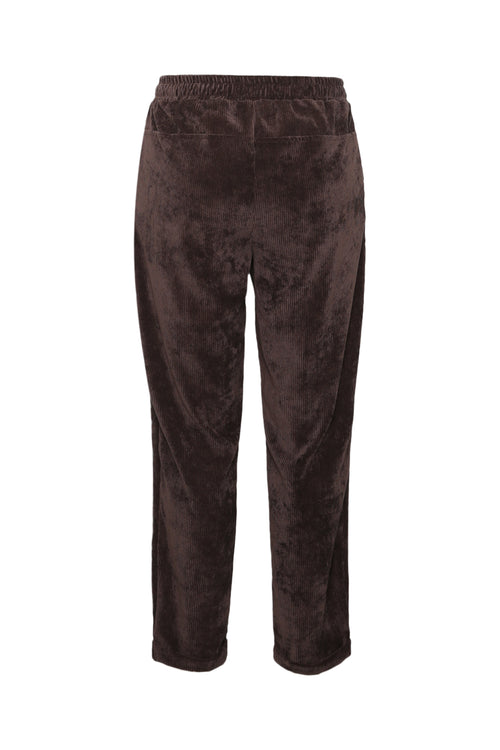 Pantalon chino 7/8 en velours uni-Paprika-2