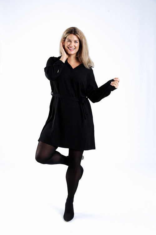 Robe unie avec strass ton sur ton-Paprika-7