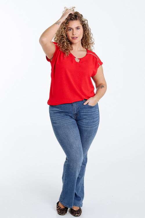 T-shirt bi-matière-Paprika-8
