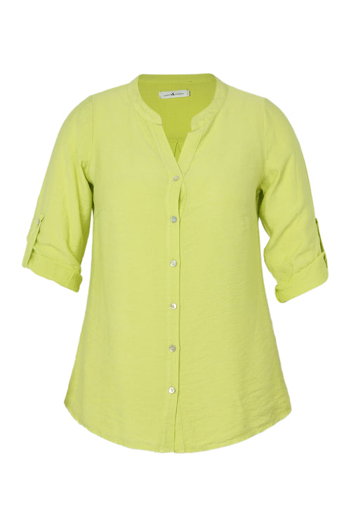 Blouse en viscose uni-Paprika-10