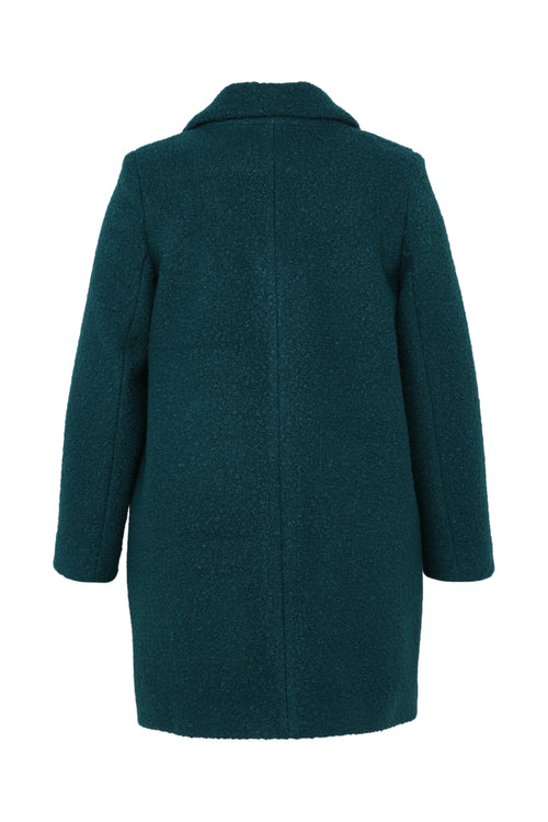 Manteau mi-long uni maille bouclette-Paprika-11