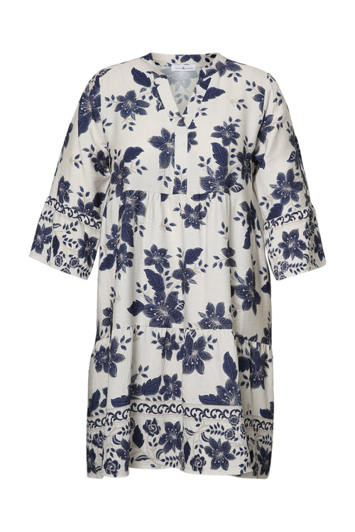 Robe courte en viscose imprimé floral-Paprika-10