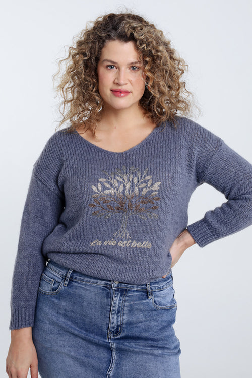 Pull imprimé arbre de vie-Paprika-3
