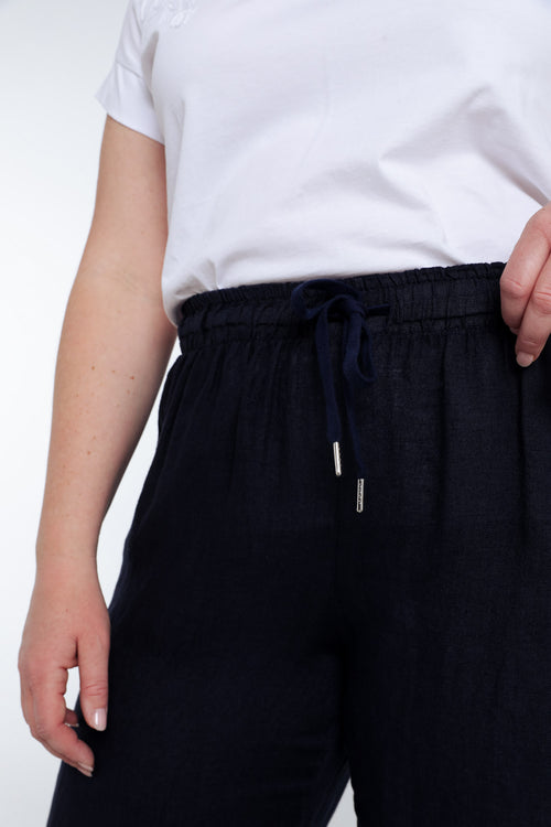 Pantalon en lin uni-Paprika-3
