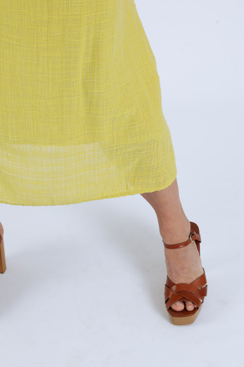 Robe 2en 1 en gaze de coton unie-Paprika-6