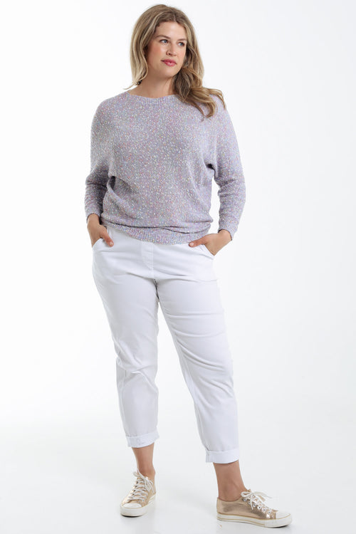 Pull maille fantaisie uni-Paprika-7