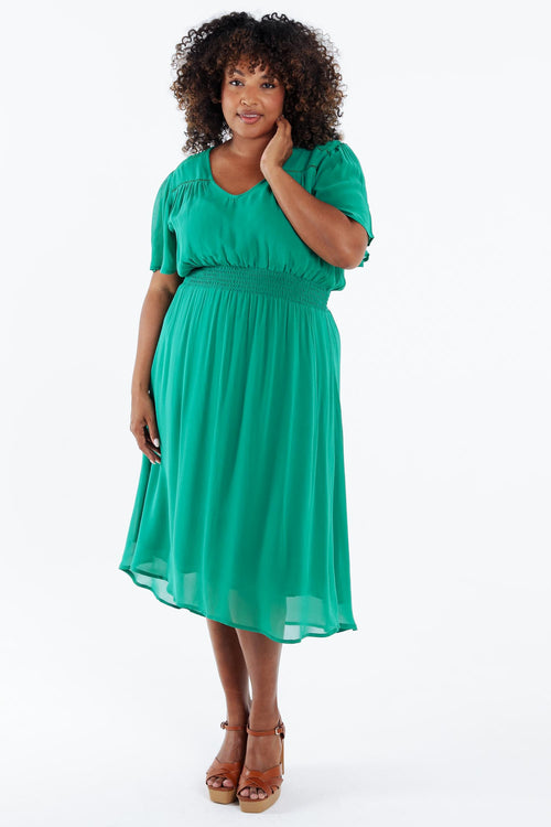 Robe longue en viscose unie-Paprika-9