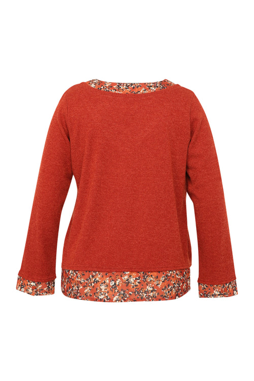 T-shirt 2 en 1 imprimé floral-Paprika-11