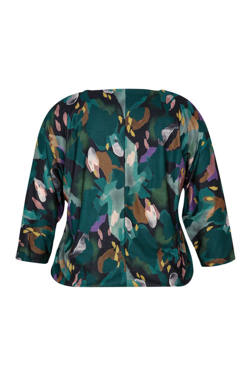 Blouse à imprimé abstrait-Paprika-11