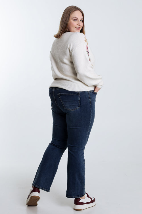 Pull uni avec manches détail broderies-Paprika-2