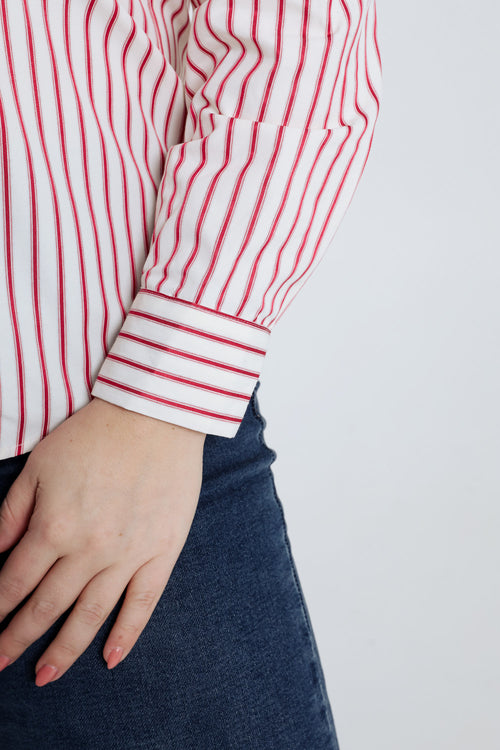 Chemise en coton rayée-Paprika-4