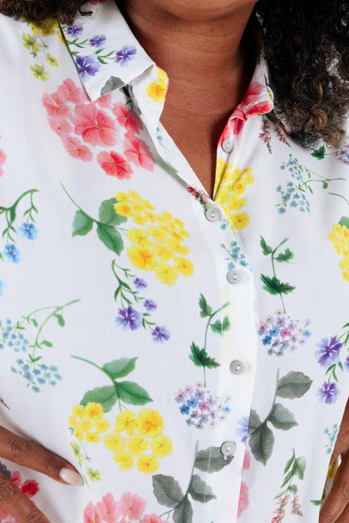 Chemisier ample en viscose imprimé floral-Paprika-3