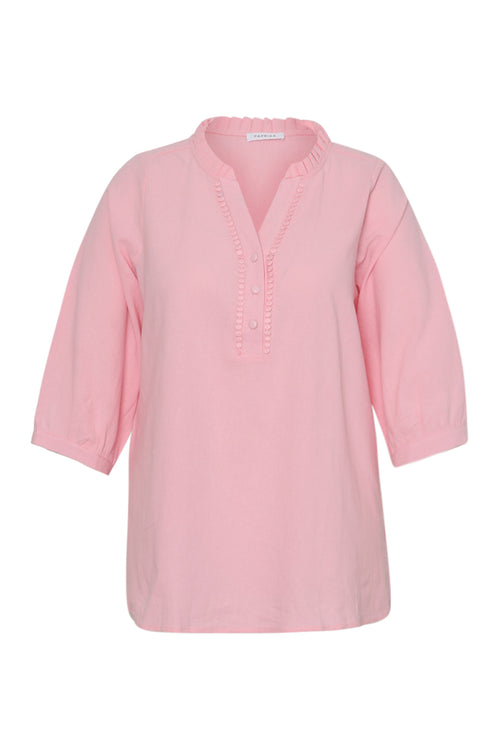 Blouse en coton unie-Paprika-8