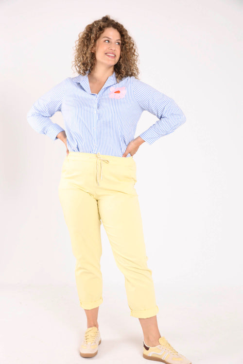 Chino en coton léger uni-Paprika-6